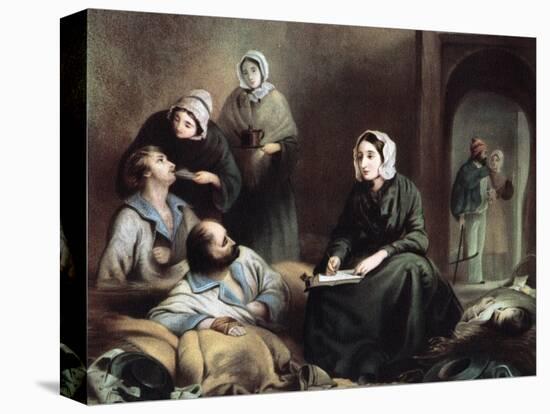 Florence Nightingale, British Nurse and Hospital Reformer, at Scutari Hospital, Turkey, 1855-Henry Barraud-Stretched Canvas