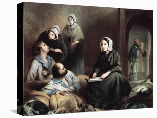 Florence Nightingale, British Nurse and Hospital Reformer, at Scutari Hospital, Turkey, 1855-Henry Barraud-Stretched Canvas