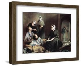 Florence Nightingale, British Nurse and Hospital Reformer, at Scutari Hospital, Turkey, 1855-Henry Barraud-Framed Giclee Print