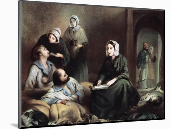 Florence Nightingale, British Nurse and Hospital Reformer, at Scutari Hospital, Turkey, 1855-Henry Barraud-Mounted Giclee Print