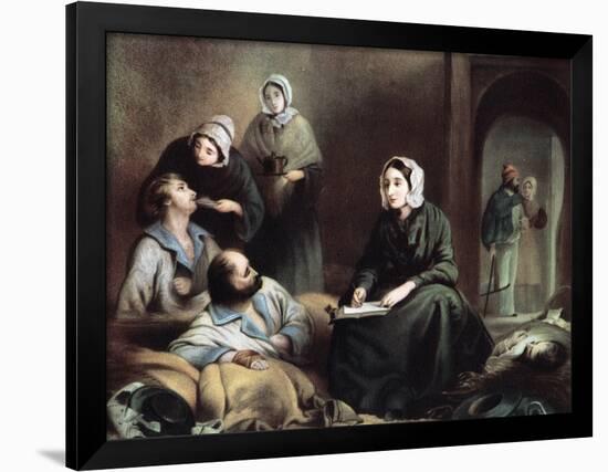 Florence Nightingale, British Nurse and Hospital Reformer, at Scutari Hospital, Turkey, 1855-Henry Barraud-Framed Giclee Print