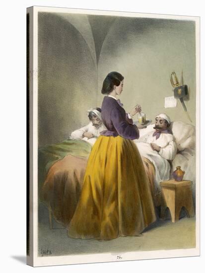 Florence Nightingale in Scutari, Florence Nightingale Attends a Patient-null-Stretched Canvas