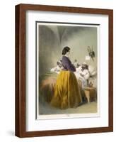 Florence Nightingale in Scutari, Florence Nightingale Attends a Patient-null-Framed Art Print