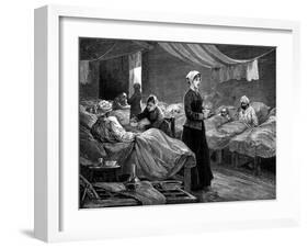 Florence Nightingale in the Barrack Hospital at Scutari, C1880-null-Framed Giclee Print