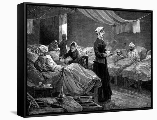 Florence Nightingale in the Barrack Hospital at Scutari, C1880-null-Framed Stretched Canvas