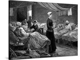 Florence Nightingale in the Barrack Hospital at Scutari, C1880-null-Stretched Canvas