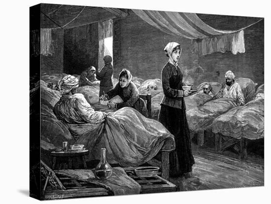 Florence Nightingale in the Barrack Hospital at Scutari, C1880-null-Stretched Canvas