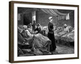 Florence Nightingale in the Barrack Hospital at Scutari, C1880-null-Framed Giclee Print