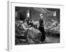 Florence Nightingale in the Barrack Hospital at Scutari, C1880-null-Framed Giclee Print