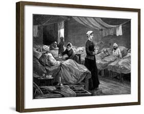 Florence Nightingale in the Barrack Hospital at Scutari, C1880-null-Framed Giclee Print