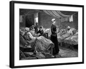 Florence Nightingale in the Barrack Hospital at Scutari, C1880-null-Framed Giclee Print