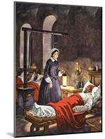 Florence Nightingale. The Lady with the Lamp, Visiting the Sick Soldiers in Hospital-Peter Jackson-Mounted Premium Giclee Print