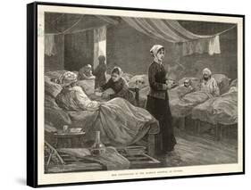 Florence Nightingale Walks Between the Rows of Beds in the Barrack Hospital-Henry Roberts-Framed Stretched Canvas