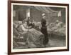 Florence Nightingale Walks Between the Rows of Beds in the Barrack Hospital-Henry Roberts-Framed Art Print