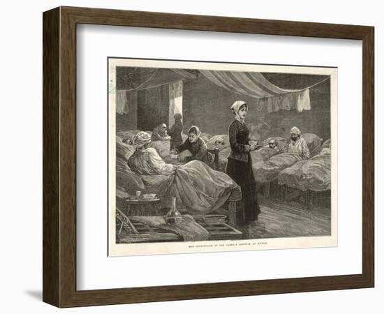 Florence Nightingale Walks Between the Rows of Beds in the Barrack Hospital-Henry Roberts-Framed Art Print