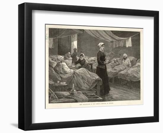 Florence Nightingale Walks Between the Rows of Beds in the Barrack Hospital-Henry Roberts-Framed Art Print