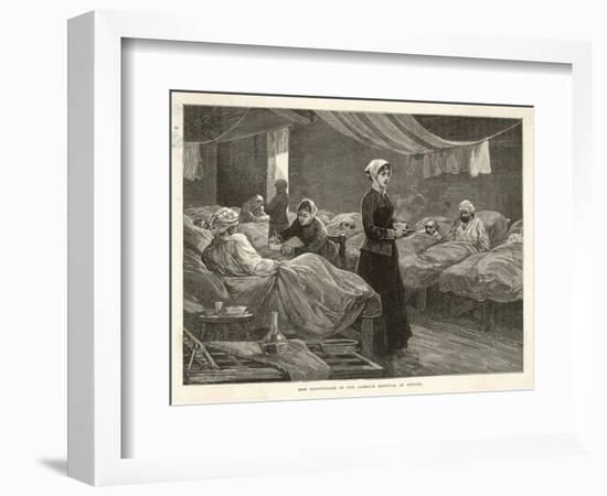 Florence Nightingale Walks Between the Rows of Beds in the Barrack Hospital-Henry Roberts-Framed Art Print