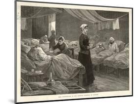 Florence Nightingale Walks Between the Rows of Beds in the Barrack Hospital-Henry Roberts-Mounted Art Print