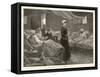 Florence Nightingale Walks Between the Rows of Beds in the Barrack Hospital-Henry Roberts-Framed Stretched Canvas