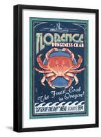 Florence, Oregon - Dungeness Crab-Lantern Press-Framed Art Print