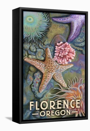 Florence, Oregon - Tidepool-Lantern Press-Framed Stretched Canvas