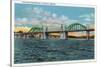 Florence, Oregon - View of the Siuslaw River Bridge-Lantern Press-Stretched Canvas