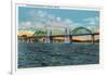 Florence, Oregon - View of the Siuslaw River Bridge-Lantern Press-Framed Art Print