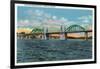 Florence, Oregon - View of the Siuslaw River Bridge-Lantern Press-Framed Art Print