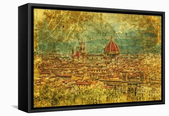 Florence - Retro Style Picture-standa_art-Framed Stretched Canvas