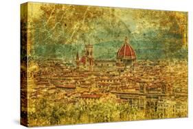 Florence - Retro Style Picture-standa_art-Stretched Canvas