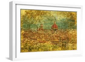 Florence - Retro Style Picture-standa_art-Framed Art Print