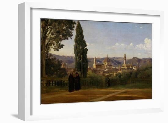 Florence, Seen from the Boboli-Gardens-Jean-Baptiste-Camille Corot-Framed Giclee Print