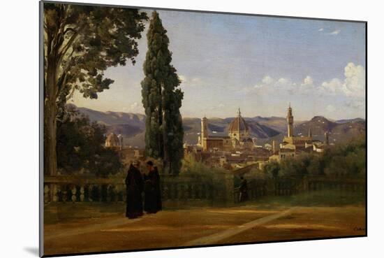 Florence, Seen from the Boboli-Gardens-Jean-Baptiste-Camille Corot-Mounted Giclee Print