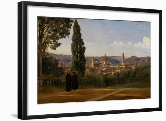 Florence, Seen from the Boboli-Gardens-Jean-Baptiste-Camille Corot-Framed Giclee Print