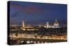 Florence Skyline at Sunset.-Jon Hicks-Stretched Canvas