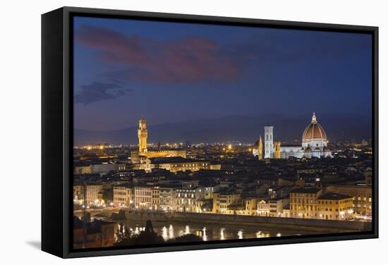 Florence Skyline at Sunset.-Jon Hicks-Framed Stretched Canvas