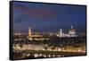 Florence Skyline at Sunset.-Jon Hicks-Framed Stretched Canvas