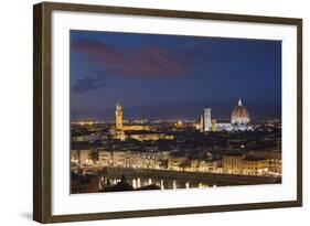 Florence Skyline at Sunset.-Jon Hicks-Framed Photographic Print