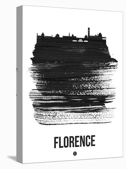 Florence Skyline Brush Stroke - Black-NaxArt-Stretched Canvas