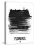 Florence Skyline Brush Stroke - Black-NaxArt-Stretched Canvas
