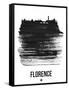 Florence Skyline Brush Stroke - Black-NaxArt-Framed Stretched Canvas