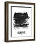 Florence Skyline Brush Stroke - Black-NaxArt-Framed Art Print