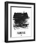 Florence Skyline Brush Stroke - Black-NaxArt-Framed Art Print