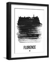 Florence Skyline Brush Stroke - Black-NaxArt-Framed Art Print