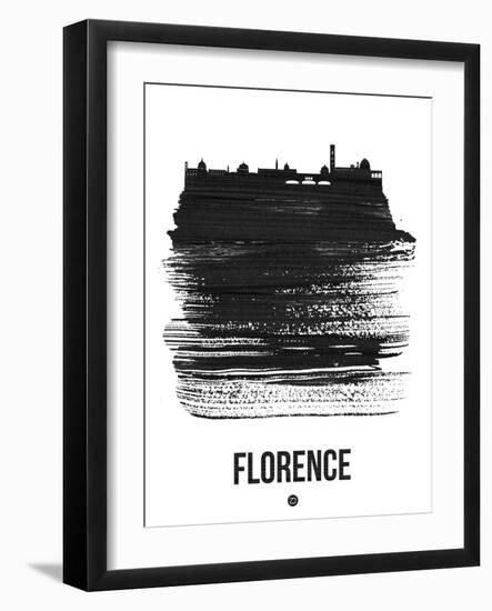 Florence Skyline Brush Stroke - Black-NaxArt-Framed Art Print