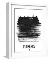 Florence Skyline Brush Stroke - Black-NaxArt-Framed Art Print