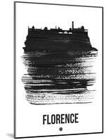 Florence Skyline Brush Stroke - Black-NaxArt-Mounted Art Print