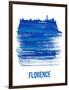 Florence Skyline Brush Stroke - Blue-NaxArt-Framed Art Print