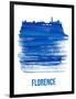 Florence Skyline Brush Stroke - Blue-NaxArt-Framed Art Print