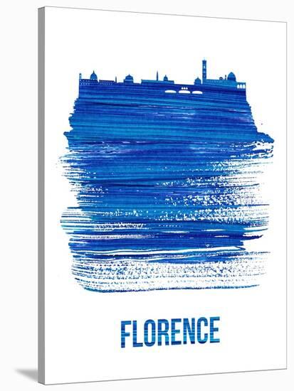 Florence Skyline Brush Stroke - Blue-NaxArt-Stretched Canvas